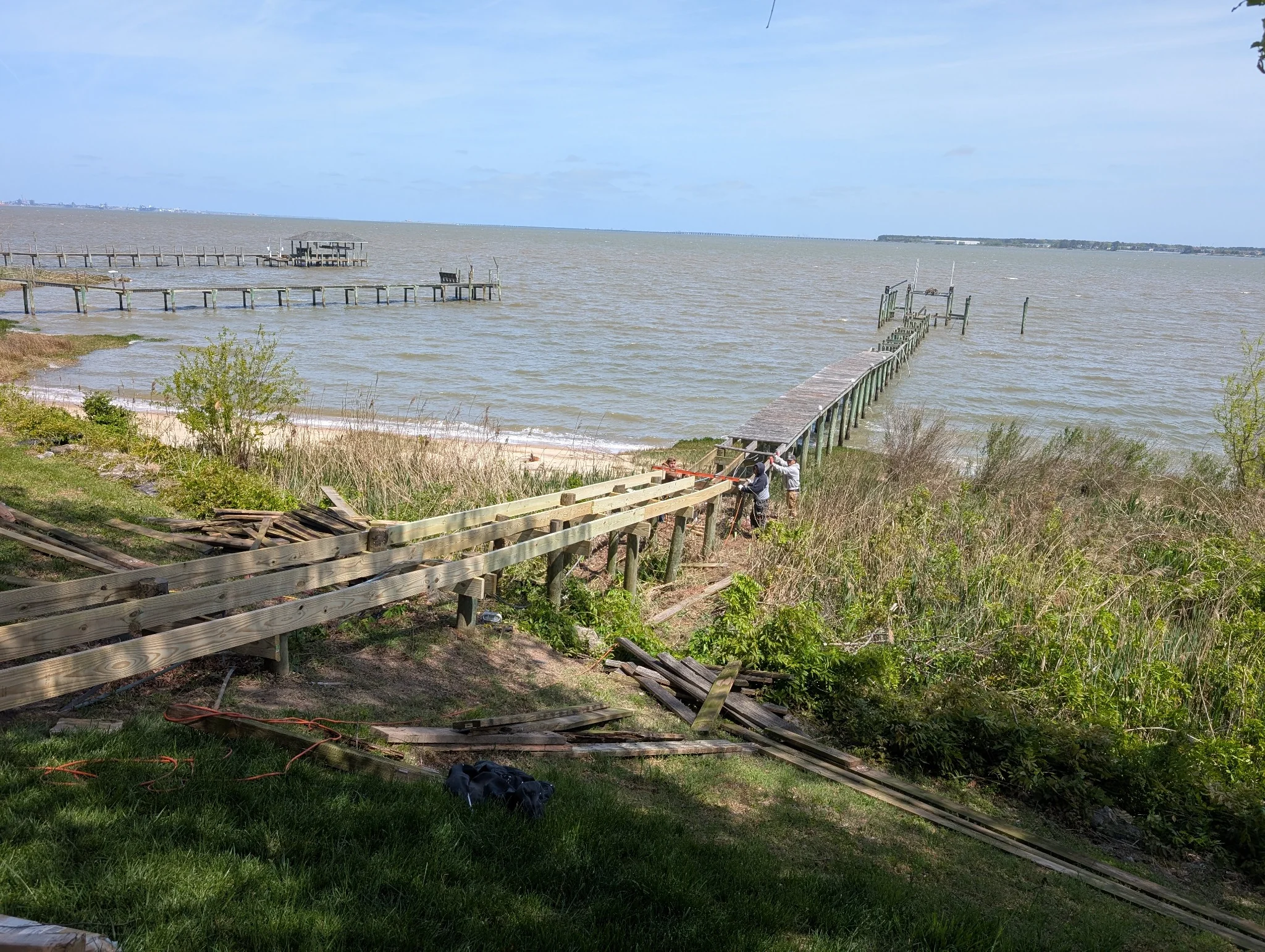 Pier framing during restoration